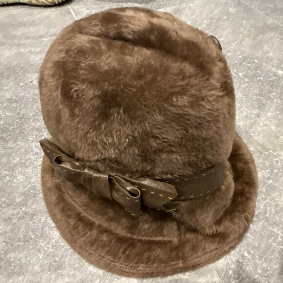 Vintage Christian Dior Chapeaux Fur Hat Mink Brown Paris New York - Picture 1 of 6